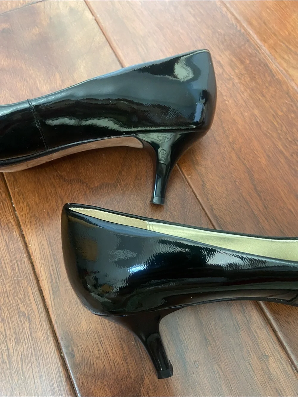 Joan & David Black Patent Pointed-Toe Pumps